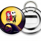 CUTE NIGHTMARE BEFORE CHRISTMAS JACK AND SALLY BEER SODA BOTTLE OPENER KEYCHAIN