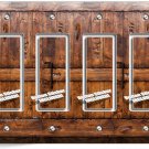 RUSTIC WOOD RANCH BARN DOOR LIGHT 4 GANG GFI SWITCH PLATE ROOM CABIN HOUSE DECOR RUSTIC WOOD RANCH BARN DOOR LIGHT 4 GANG GFI SWITCH PLATE ROOM CABIN HOUSE DECOR