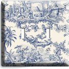 TOILE DE JOUY BLUE EUROPEAN PATTERN 2 GANG LIGHT SWITCH WALL PLATE HOME HD DECOR