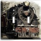 STEAM ENGINE TRAIN OLD RAILROAD LOCOMOTIVE 2 GANG LIGHT SWITCH PLATES ROOM DECOR STEAM ENGINE TRAIN OLD RAILROAD LOCOMOTIVE 2 GANG LIGHT SWITCH PLATES ROOM DECOR