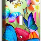 BUTTERFLIES TULIPS FLOWERS FLORAL LIGHT SWITCH 1 GANG WALL PLATE ROOM HOME DECOR