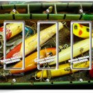 VINTAGE FISHERMAN FISHING TACKLE LURE GEAR BOX 3 GFCI LIGHT SWITCH PLATES DECOR VINTAGE FISHERMAN FISHING TACKLE LURE GEAR BOX 3 GFCI LIGHT SWITCH PLATES DECOR