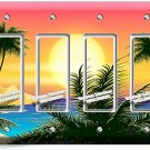 BEAUTIFUL CALIFORNIA BAY SUNRISE PALMS 4 GFCI LIGHT SWITCH WALL PLATE ROOM DECOR BEAUTIFUL CALIFORNIA BAY SUNRISE PALMS 4 GFCI LIGHT SWITCH WALL PLATE ROOM DECOR