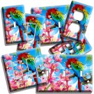 COLORFUL TROPICAL MACAW PARROT ORCHID FLOWER LIGHTSWITCH OUTLET WALL PLATE DECOR COLORFUL TROPICAL MACAW PARROT ORCHID FLOWER LIGHTSWITCH OUTLET WALL PLATE DECOR