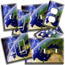 PLANET EARTH VIEW FROM SPACE LIGHT SWITCH OUTLET PLATES STARS GALAXY ROOM DECOR