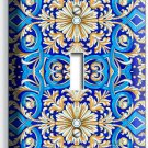 BLUE ITALIAN HAND PAINTED TILE LOOK LIGHT SINGLE SWITCH WALL PLATE KITCHEN DECOR