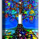 BLUE MEXICAN TREE OF LIFE FOLK ART 1 GANG LIGHT SWITCH WALL PLATES BEDROOM DECOR