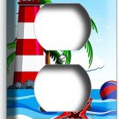 LIGHTHOUSE TROPICAL BEACH SEA SHELLS STARFISH PALMS OUTLET WALL PLATE ROOM DECOR