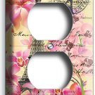 RETRO EIFFEL TOWER FLOWERS PARIS LOVE OLD POST CARD OUTLET WALL PLATE ROOM DECOR RETRO EIFFEL TOWER FLOWERS PARIS LOVE OLD POST CARD OUTLET WALL PLATE ROOM DECOR
