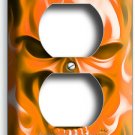 ORANGE FLAMES BURNING ANGRY SKULL OUTLET WALL PLATE BIKER MAN CAVE ROOM HD DECOR