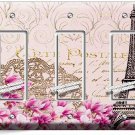 VINTAGE EIFFEL TOWER MAGNOLIA FLOWERS PARIS POST CARD 3 GFCI LIGHT SWITCH PLATES VINTAGE EIFFEL TOWER MAGNOLIA FLOWERS PARIS POST CARD 3 GFCI LIGHT SWITCH PLATES