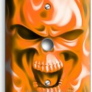 ORANGE FLAMES BURNING SKULL LIGHT DIMMER CABLE WALL PLATES BIKER MAN CAVE DECOR