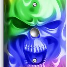 RAINBOW FLAMES BURNING SKULL LIGHT DIMMER CABLE WALL PLATES BIKER MAN CAVE DECOR