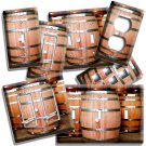 NEW OAK WOOD WINE BARRELS ITALIAN WINERY CELLAR LIGHT SWITCH OUTLET PLATES DECOR NEW OAK WOOD WINE BARRELS ITALIAN WINERY CELLAR LIGHT SWITCH OUTLET PLATES DECOR