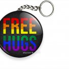 FREE HUGS GAY LESBIAN PRIDE RAINBOW COLORS HAPPY FUN KEYCHAIN KEY RING GIFT IDEA FREE HUGS GAY LESBIAN PRIDE RAINBOW COLORS HAPPY FUN KEYCHAIN KEY RING GIFT IDEA