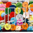 COLORFUL BUTTONS LIGHT SWITCH PLATE 4 GFCI SEWING HOBBY TAILOR STUDIO SHOP DECOR
