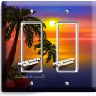 ROMANTIC SUNSET TROPICAL ISLAND PALMS 2 GFCI LIGHT SWITCH WALL PLATES ROOM DECOR ROMANTIC SUNSET TROPICAL ISLAND PALMS 2 GFCI LIGHT SWITCH WALL PLATES ROOM DECOR