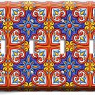 MEXICAN TALAVERA TILE LOOK 4 GANG LIGHT SWITCH PLATE KITCHEN ART ROOM HOME DECOR MEXICAN TALAVERA TILE LOOK 4 GANG LIGHT SWITCH PLATE KITCHEN ART ROOM HOME DECOR