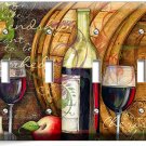 FRENCH MERLOT WINE BOTTLE BARREL CHEESE 4 GANG LIGHT SWITCH PLATES KITCHEN DECOR FRENCH MERLOT WINE BOTTLE BARREL CHEESE 4 GANG LIGHT SWITCH PLATES KITCHEN DECOR