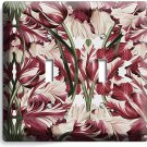ESTELLA TULIPS VICTORIAN PATTERN 2 GANG LIGHT SWITCH WALL PLATE COVER ROOM DECOR