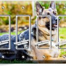 GERMAN SHEPHERD DOG RELAXING LIGHT SWITCH 4 GFCI WALL COVER GROOMING SALON DECOR