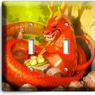 CHINESE DRAGON CHOPSTICKS 2 GANG LIGHT SWITCH WALL PLATES RESTAURANT CAFE DECOR