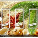 SEA SHELL BEACH SAND PALM STARFISH 3 GFCI LIGHT SWITCH WALL PLATE BATHROOM DECOR