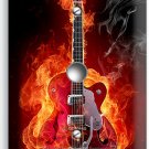 RED FLAME BASS ELECTRIC GUITAR LIGHT DIMMER CABLE PLATES MUSIC STUDIO ROOM DECOR