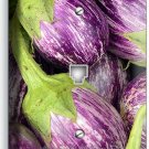 SMALL PURPLE STRIPED EGGPLANT PHONE TELEPHONE COVER WALL PLATE KITCHEN ART DECOR