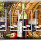 FRENCH MERLOT WINE BOTTLE BARREL CHEESE 4 GFCI LIGHT SWITCH PLATES KITCHEN DECOR FRENCH MERLOT WINE BOTTLE BARREL CHEESE 4 GFCI LIGHT SWITCH PLATES KITCHEN DECOR