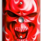 RED FLAMES BURNING SKULL LIGHT DIMMER CABLE WALL PLATE BIKER MAN CAVE ROOM DECOR