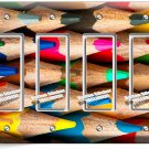 BRIGHT COLOR SHARP PENCILS LIGHT SWITCH 4 GFCI PLATE ART HOBBY STODIO ROOM DECOR BRIGHT COLOR SHARP PENCILS LIGHT SWITCH 4 GFCI PLATE ART HOBBY STODIO ROOM DECOR