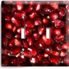 SWEET RED POMEGRANATE SEEDS 2 GANG LIGHT SWITCH PLATES KITCHEN DINING ROOM DECOR