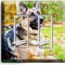 GERMAN SHEPHERD DOG RELAXING LIGHT SWITCH 2 GFCI WALL COVER GROOMING SALON DECOR