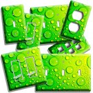 GREEN WATER DROPLETS DROPS TEXTURE LIGHT SWITCH WALL OUTLET PLATE ROOM ART DECOR GREEN WATER DROPLETS DROPS TEXTURE LIGHT SWITCH WALL OUTLET PLATE ROOM ART DECOR