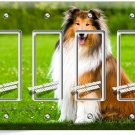 GORGEOUS ROUGH COLLIE DOG 4 GFI LIGHT SWITCH WALL PLATE GROOMING PET SALON DECOR GORGEOUS ROUGH COLLIE DOG 4 GFI LIGHT SWITCH WALL PLATE GROOMING PET SALON DECOR