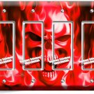 RED FLAMES BURNING SKULL 4 GFCI LIGHT SWITCH WALL PLATE BIKER MAN CAVE ART DECOR RED FLAMES BURNING SKULL 4 GFCI LIGHT SWITCH WALL PLATE BIKER MAN CAVE ART DECOR