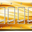 GOLDEN CARAMEL WAWY HUES 3 GFCI LIGHT SWITCH PLATE BEDROOM LIVING ROOM ART DECOR