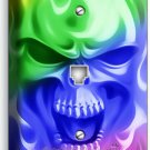 RAINBOW FLAMES ANGRY SKULL PHONE TELEPHONE COVER WALL PLATE BIKER MAN CAVE DECOR