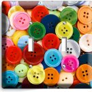 COLORFUL BUTTONS LIGHT SWITCH PLATE 2 GANG SEWING HOBBY TAILOR STUDIO SHOP DECOR COLORFUL BUTTONS LIGHT SWITCH PLATE 2 GANG SEWING HOBBY TAILOR STUDIO SHOP DECOR