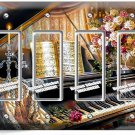 GRAND PIANO KEYS BEETHOVEN FLOWERS VASE CAT 4 GFCI LIGHT SWITCH PLATE ROOM DECOR