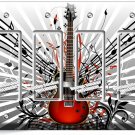 RED ELECTRIC GUITAR NOTES 4 GFCI LIGHT SWITCH WALL PLATE MUSIC STUDIO ROOM DECOR