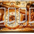 OLD CAPTAINS EXPOSED GEARS POCKET WATCH 4 GFCI LIGHT SWITCH WALL PLATE ART DECOR