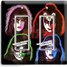 KISS HARD ROCK BAND SOLO ALBUM INSPIRED 2 GFCI LIGHT SWITCH PLATES STUDIO DECOR