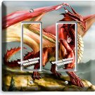 MYTHICAL RED DRAGON ON THE ROCK 2 GFCI LIGHT SWITCH WALL PLATES ROOM HOME DECOR MYTHICAL RED DRAGON ON THE ROCK 2 GFCI LIGHT SWITCH WALL PLATES ROOM HOME DECOR