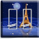 PARIS EIFFEL TOWER STARRY NIGHT MOON 2 GFCI LIGHT SWITCH WALL PLATES ROOM DECOR PARIS EIFFEL TOWER STARRY NIGHT MOON 2 GFCI LIGHT SWITCH WALL PLATES ROOM DECOR