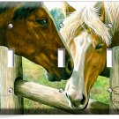 AMERICAN COUNTRY FARM LOVE HORSES KISSING 3 GANG LIGHT SWITCH WALL PLATES DECOR AMERICAN COUNTRY FARM LOVE HORSES KISSING 3 GANG LIGHT SWITCH WALL PLATES DECOR
