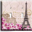 VINTAGE EIFFEL TOWER MAGNOLIA FLOWERS PARIS POST CARD 3 GANG LIGHT SWITCH PLATES VINTAGE EIFFEL TOWER MAGNOLIA FLOWERS PARIS POST CARD 3 GANG LIGHT SWITCH PLATES