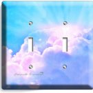 BLUE SKY PINK BLUE CLOUDS 2 GANG LIGHT SWITCH PLATE INFANT BABY NURSERY ROOM ART BLUE SKY PINK BLUE CLOUDS 2 GANG LIGHT SWITCH PLATE INFANT BABY NURSERY ROOM ART