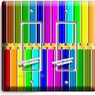 BRIGHT COLOR PENCILS PATTERN 2 GFCI LIGHT SWITCH PLATE ART HOBBY STODIO HD DECOR BRIGHT COLOR PENCILS PATTERN 2 GFCI LIGHT SWITCH PLATE ART HOBBY STODIO HD DECOR